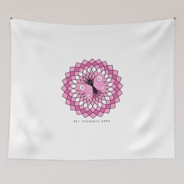 Item preview, Butterfly Mandala Pink Design Set Yourself Free designed and sold by Marguerite Faure.