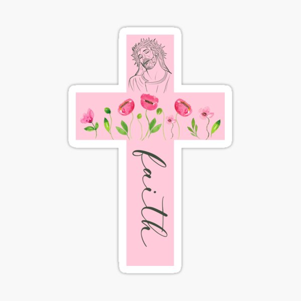 Floral Designed Easter Holy Cross Sticker For Sale By Livelynest