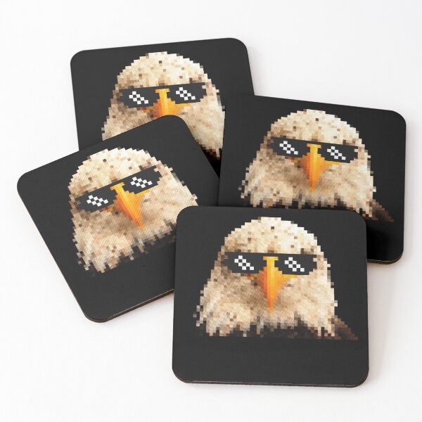 Item preview, Eagle with sunglasses pixel retro bird designed and sold by emm-j.
