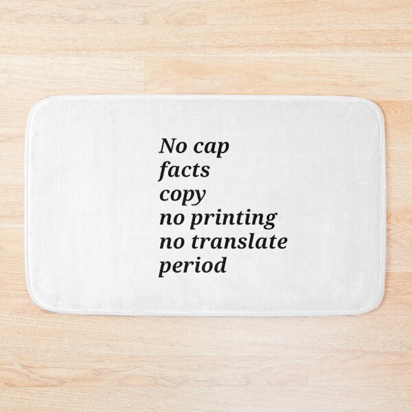 Item preview, No cap facts copy no printing no translate period. designed and sold by RealMuslamic.