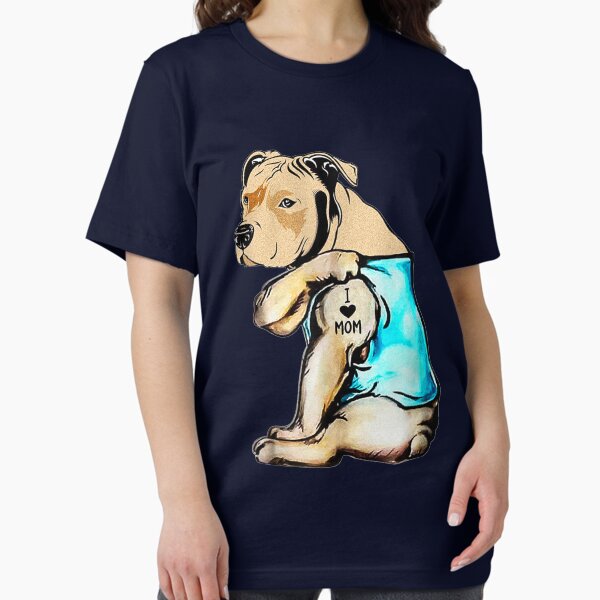 Vista previa del artículo con la obra «Pit Bull - I Love Mom Tattoo Mothers day gift », diseñado y vendido por JamesArtism.