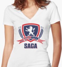 SAGA Official Merchandise Women's Fitted V-Neck T-Shirt