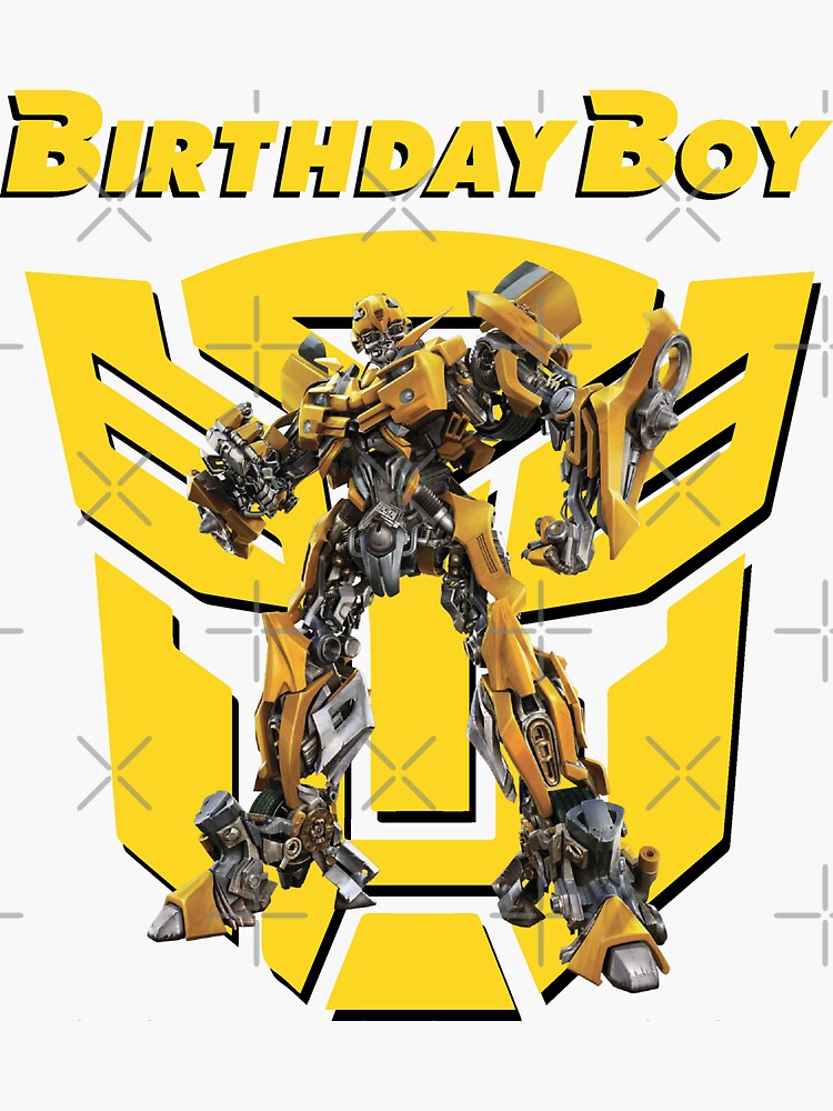 Bumblebee Transformers Birthday Boy Sticker for Sale by