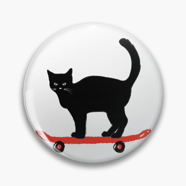 Artikelvorschau, Schwarze Katze auf rotem Skateboard entworfen und verkauft von fowons.
