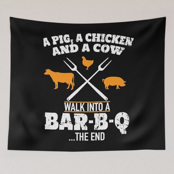 Item preview, A Pig A Chicken And A Cow Funny BBQ BBQ Joke designed and sold by ArixMoore.