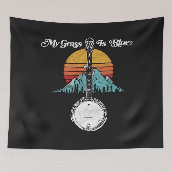 Item preview, My Grass is Blue Retro Rocky Mountain Banjo  designed and sold by LacyOrn.