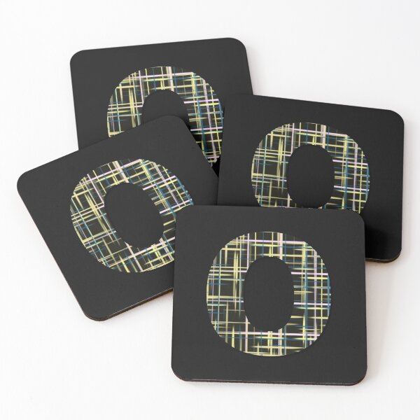 Item preview, O Alphabet Letter Yellow Lines Black Grid Monogram designed and sold by AMSonArt.