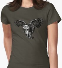 Skeletowl BW Women's Fitted T-Shirt