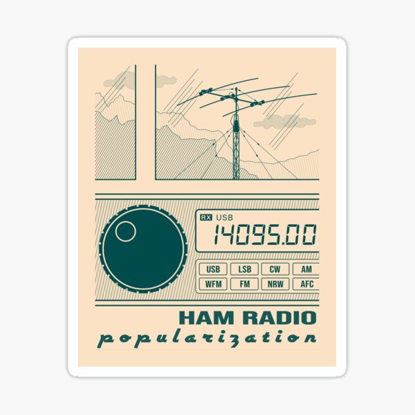 Item preview, HAM Radio Popularization (dark-cyan lines) designed and sold by tuzlay.