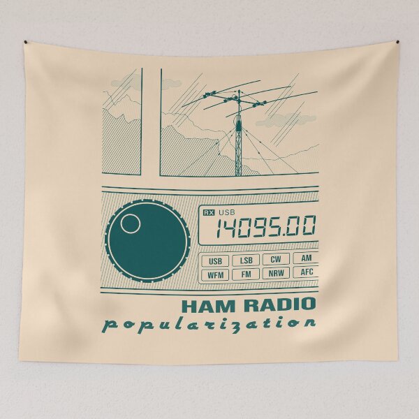 Item preview, HAM Radio Popularization (dark-cyan lines) designed and sold by tuzlay.