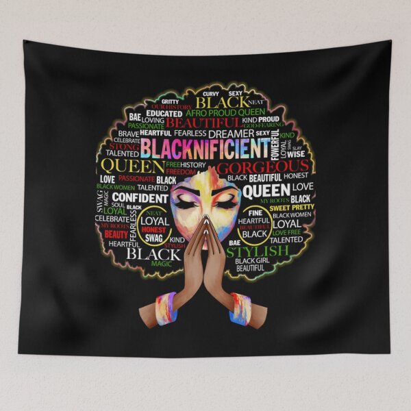 Item preview, Blacknificient Words Art Afro Natural Hair Black Queen designed and sold by FloresClifton.