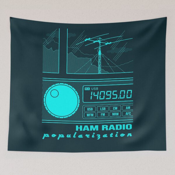 Item preview, HAM Radio Popularization (cyan lines) designed and sold by tuzlay.