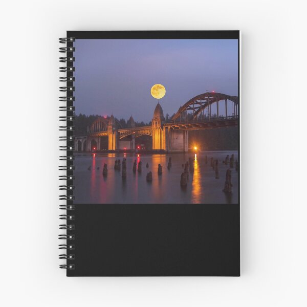 Item preview, Full Moon Balanced on Siuslaw River Bridge at Dawn designed and sold by WEARPARTS.