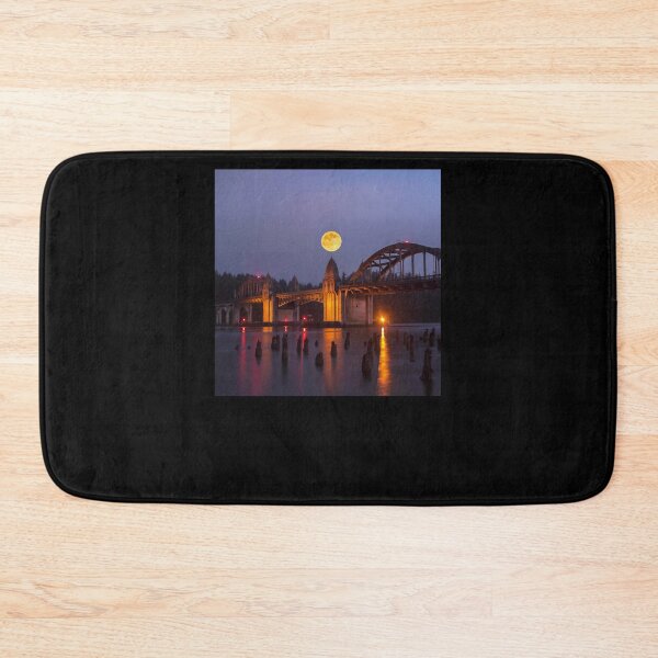 Item preview, Full Moon Balanced on Siuslaw River Bridge at Dawn designed and sold by WEARPARTS.