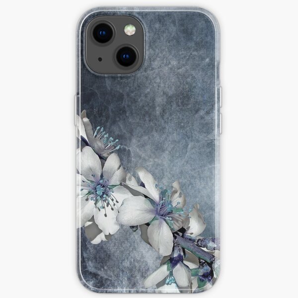 Watercolor art grey flowers painting texture design. iPhone and Samsung Galaxy case cover iPhone Soft Case