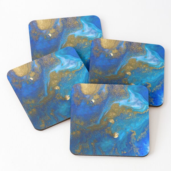 Item preview, Gold Blue Marbling Marble designed and sold by ZaydounStark.