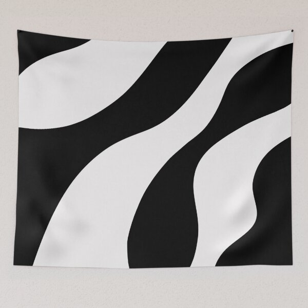 Item preview, Black and White Wavy Pattern designed and sold by WoollyOrbit2000.