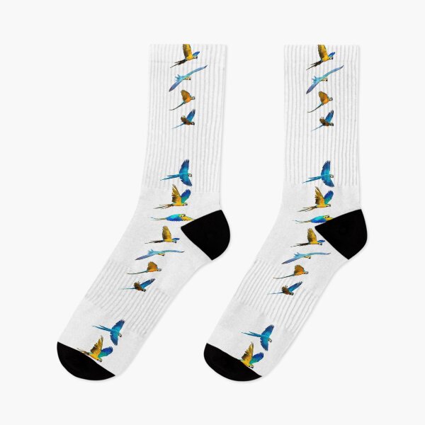 Item preview, Flock of Blue and Gold Macaws with White Background designed and sold by JungleVision.
