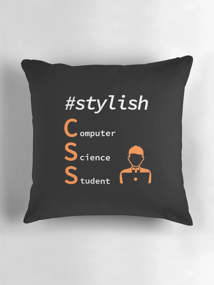 Thumbnail 3 of 4, Pillow, Stylish Computer Science Student, Programmer, Software Engineer, Programming Humor, HTML designed and sold by Max-Wear.