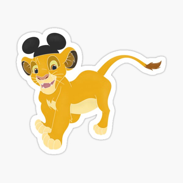 Simba With Mickey Ears Sticker