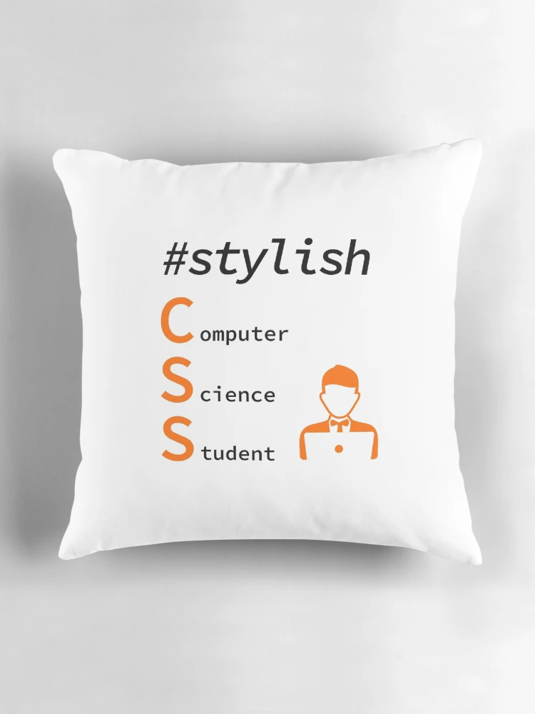 Thumbnail 3 of 4, Pillow, Stylish Computer Science Student, Programmer, Software Engineer, Programming Humor, HTML, Light designed and sold by Max-Wear.
