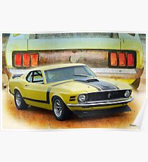 1970 Boss 302 Mustang Poster