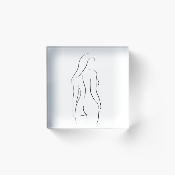 Nude Line Art Woman - Easy On the Eyes Emma Acrylic Block