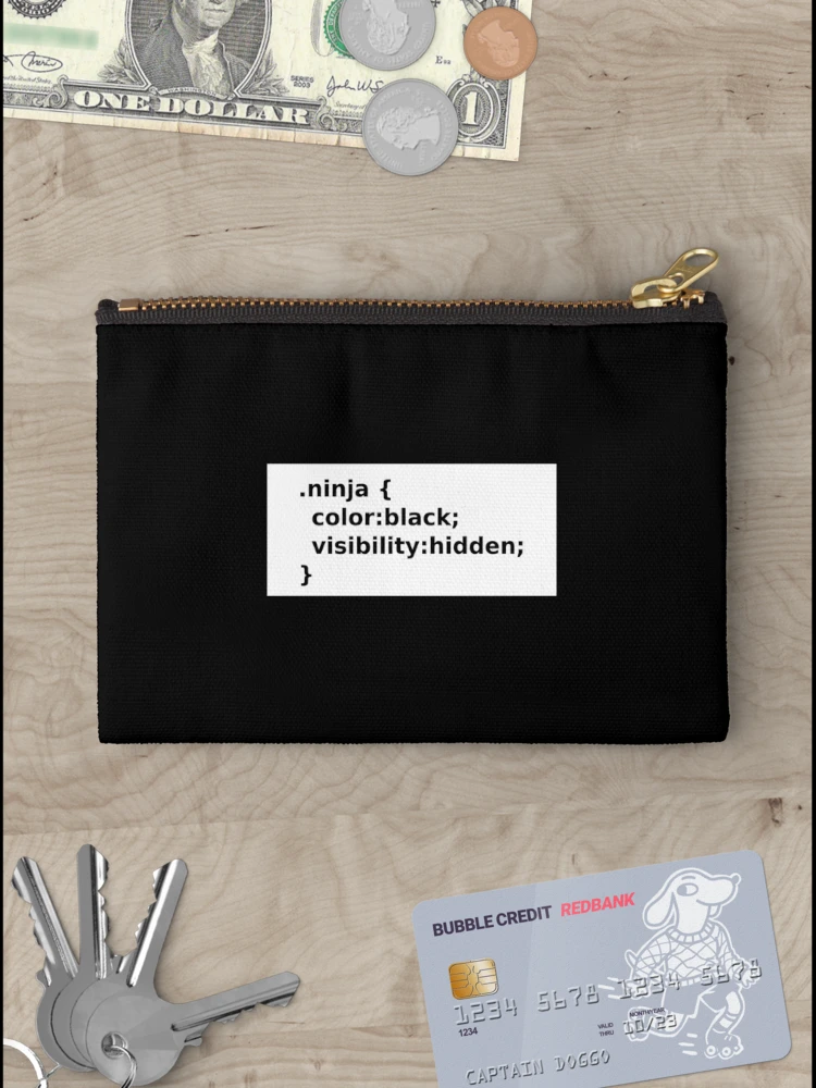 Thumbnail 3 of 4, Zipper Pouch, Ninja Coder - Programmer Coding designed and sold by PrintPress.