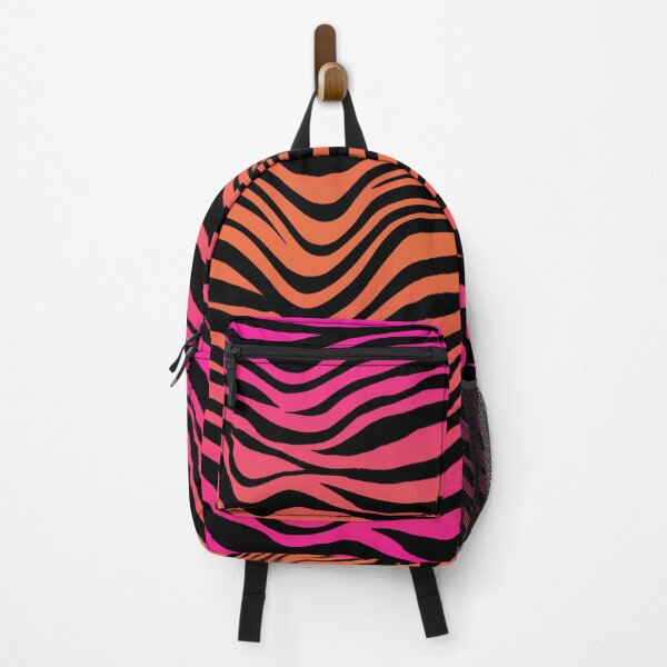 Item preview, Bright Pink Orange Tiger Stripes Striped fur Animal Africa Pattern designed and sold by funnytshirtemp.