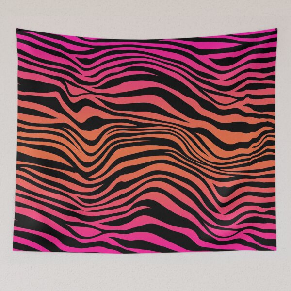 Item preview, Bright Pink Orange Tiger Stripes Striped fur Animal Africa Pattern  designed and sold by funnytshirtemp.