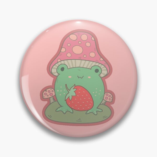 Item preview, Strawberry Frog Cottagecore Aesthetic designed and sold by GrimButterfly.