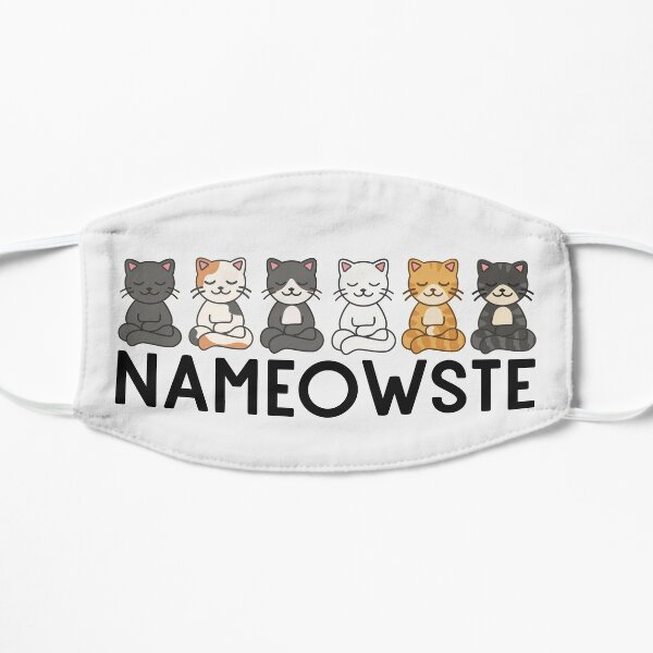 Cute Cat Doing Yoga (Nameowste)  Flat Mask