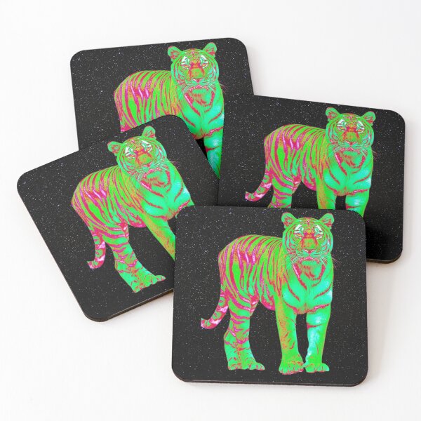 Item preview, Psychedelic Neon Green Tiger Design designed and sold by funkgoddesign.