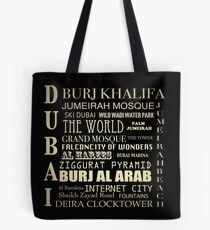 Dubai Famous Landmarks Tote Bag