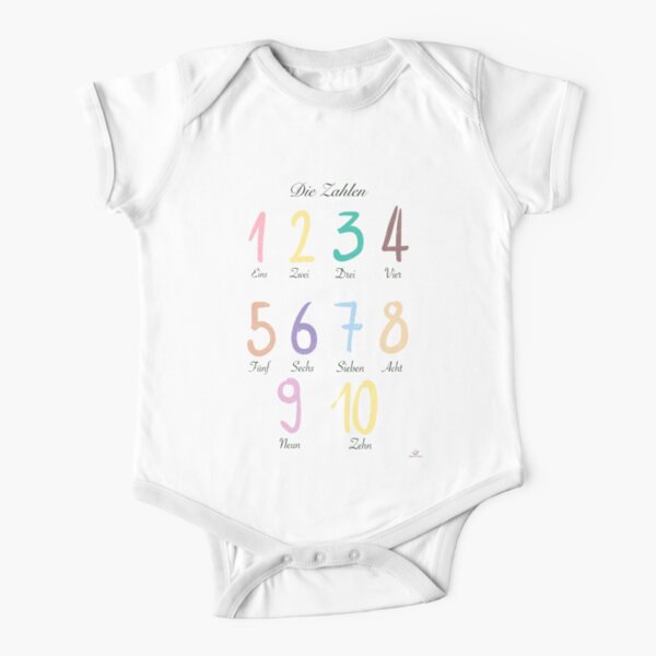Die Zahlen poster für Kinder Short Sleeve Baby One-Piece