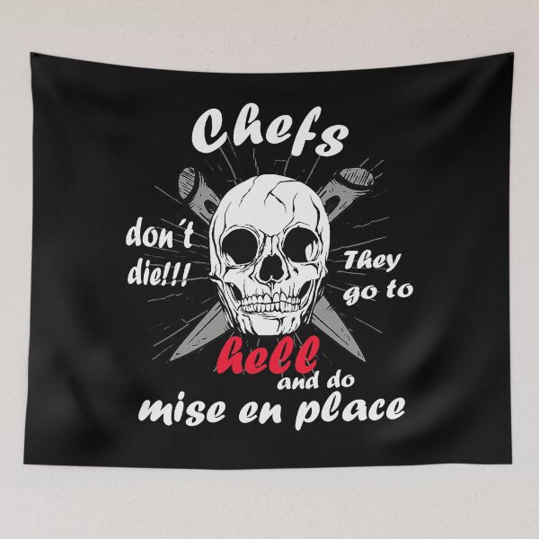 Item preview, Chefs don´t die! Skull with Knife and funny funny quotes. designed and sold by ArixMoore.