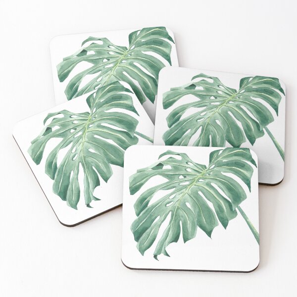 Item preview, Exotic monstera deliciosa leaf in watercolor  designed and sold by Bonheurem.