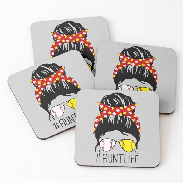 Item preview, Auntie Aunt Life Softball Baseball Cute Messy Bun Funny Mother’s Day Gift designed and sold by CreativaArt-.