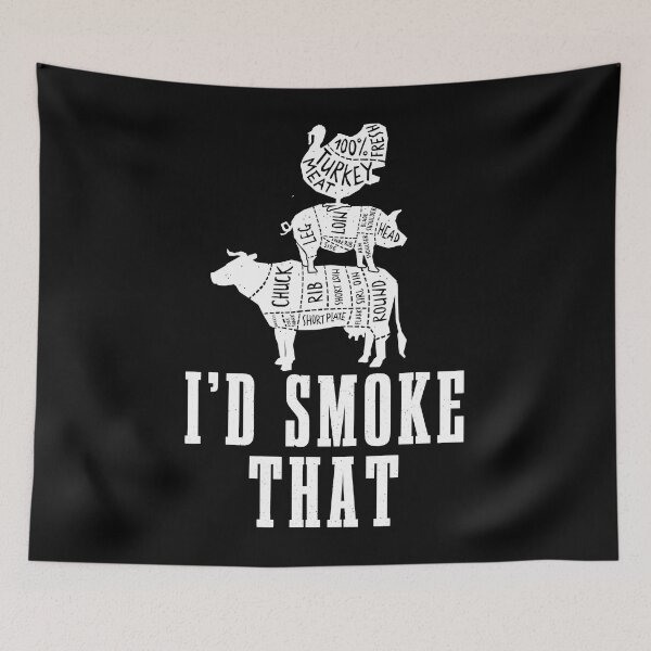 Item preview, Id Smoke That Mens Cow Pig Turkey Vintage Distressed Smoker designed and sold by ArixMoore.