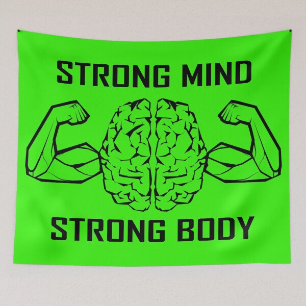 Item preview, Strong Mind Strong Body green fluo Black designed and sold by SnowCristal2021.