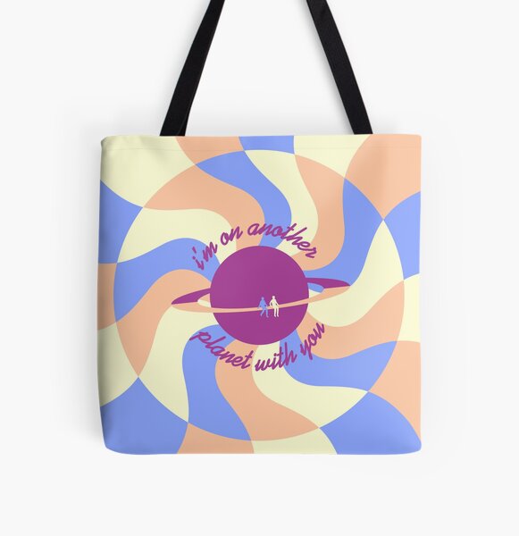 The Only Ones Abstract New Wave Lyric Art (Cotton Candy) All Over Print Tote Bag