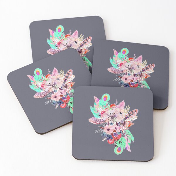 Item preview,  Boho Feathers and Flowers design, nr 2,  Arty abstract art  Design Inspired by Nature designed and sold by Adri Barnard.