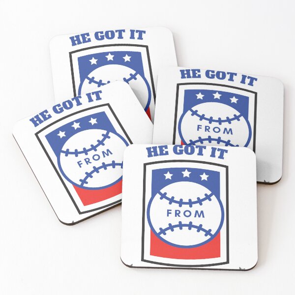 Item preview,  HE GOT FROM HIS MOM baseball new design  designed and sold by BeenTees.