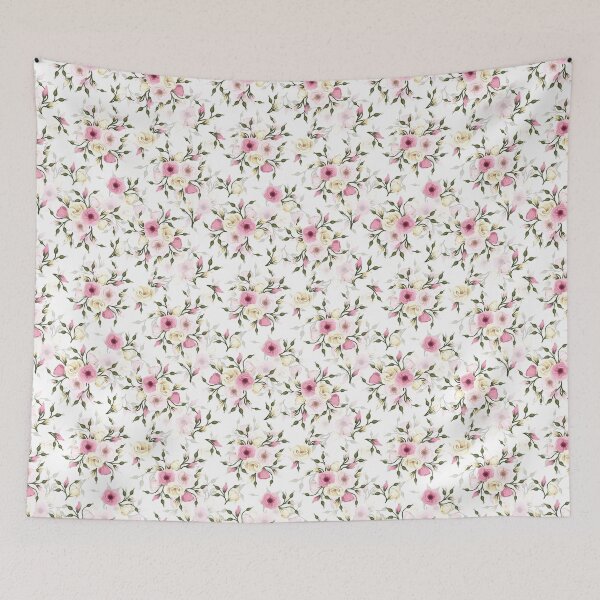Item preview, Floral pattern with pink and white lisianthus flowers. designed and sold by Naddya.