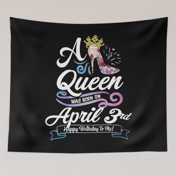 Item preview, A Queen Was Born On April 3rd - April Birthday, Gift for Her, Gift for Mom, Daughter Gift, Best Friend Gift, Sister Gift, Personalized date designed and sold by ApparelEveryday.