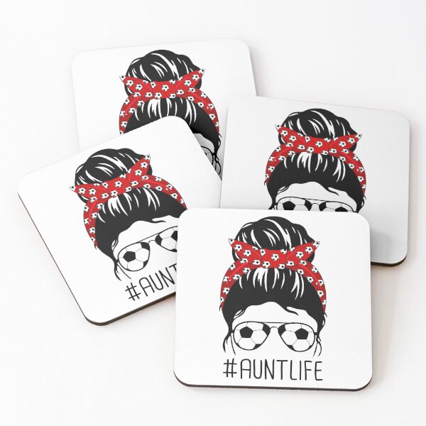 Item preview, Auntie Aunt Life Soccer Football Cute Messy Bun Funny Mother’s Day Gift designed and sold by CreativaArt-.