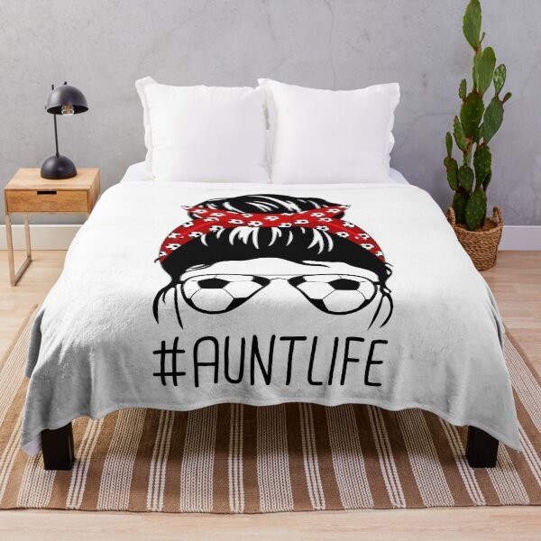 Item preview, Auntie Aunt Life Soccer Football Cute Messy Bun Funny Mother’s Day Gift designed and sold by CreativaArt-.