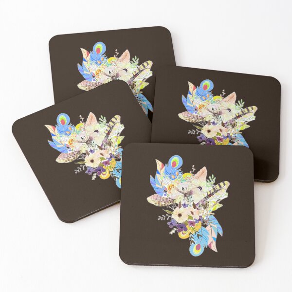 Item preview,  Boho Feathers and Flowers design, nr 3,  Arty abstract art  Design Inspired by Nature designed and sold by Adri Barnard.