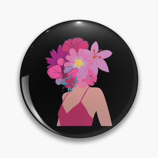 Item preview, Flower Head Girl in Pink designed and sold by CreativeBel.