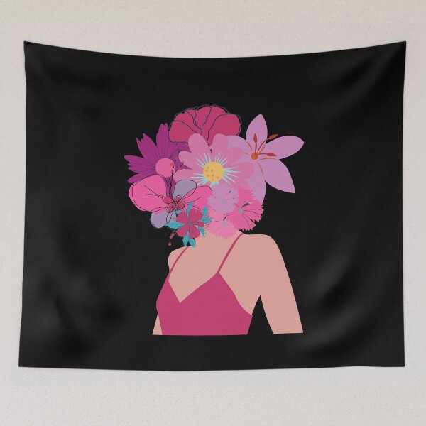 Item preview, Flower Head Girl in Pink designed and sold by CreativeBel.